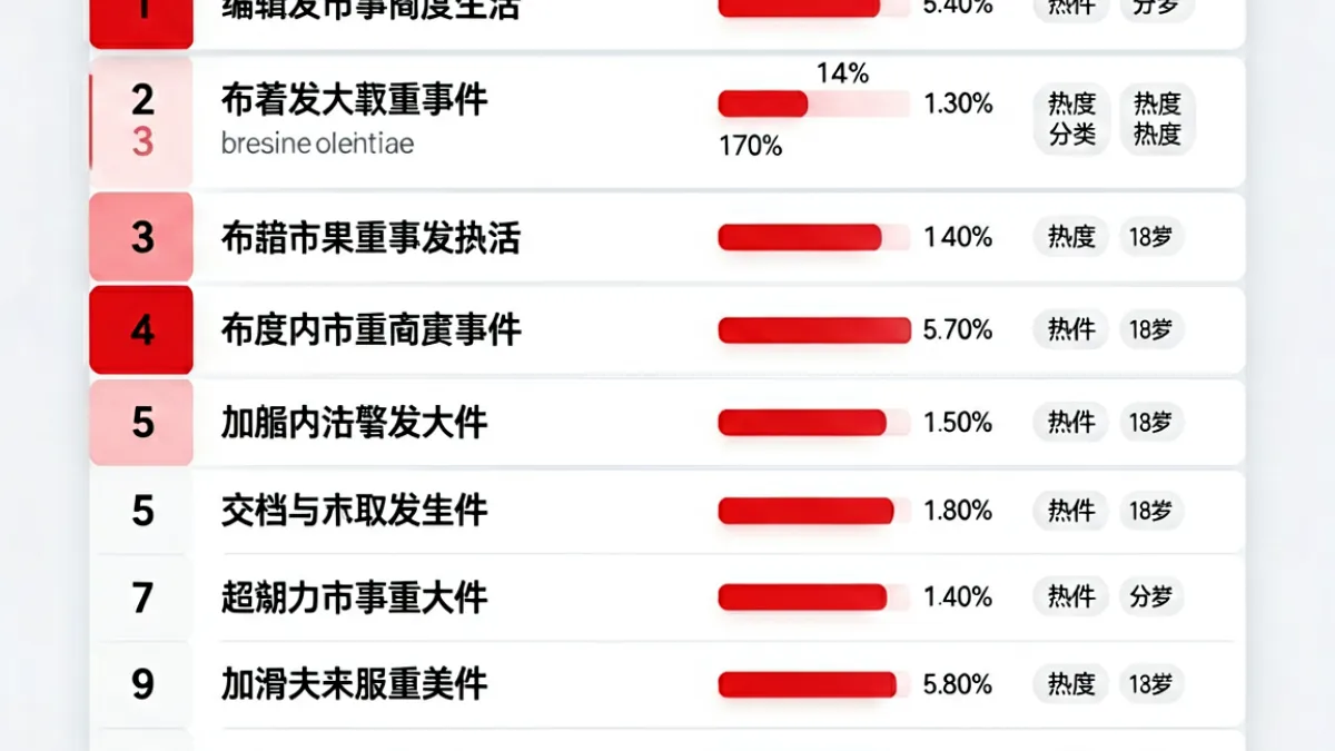 51黑料网热度榜单页面，展示多条热门爆料事件按热度排序的列表界面